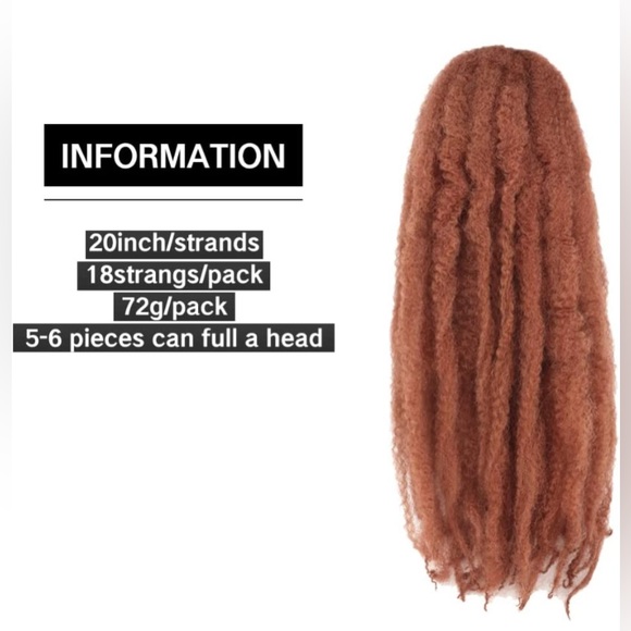 Marley Hair Crochet Braids 20 Inch Afro Kinky Curly Twist Crochet(20"6Packs,30#) - Picture 2 of 6